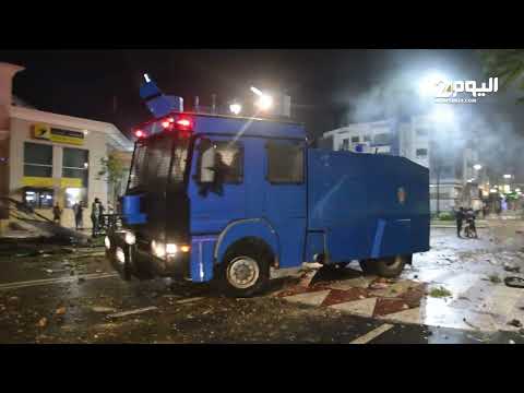 ليلة ساخنة بإنزكان ... فوضى ورشق بالحجارة وتخريب ممتلكات عمومية