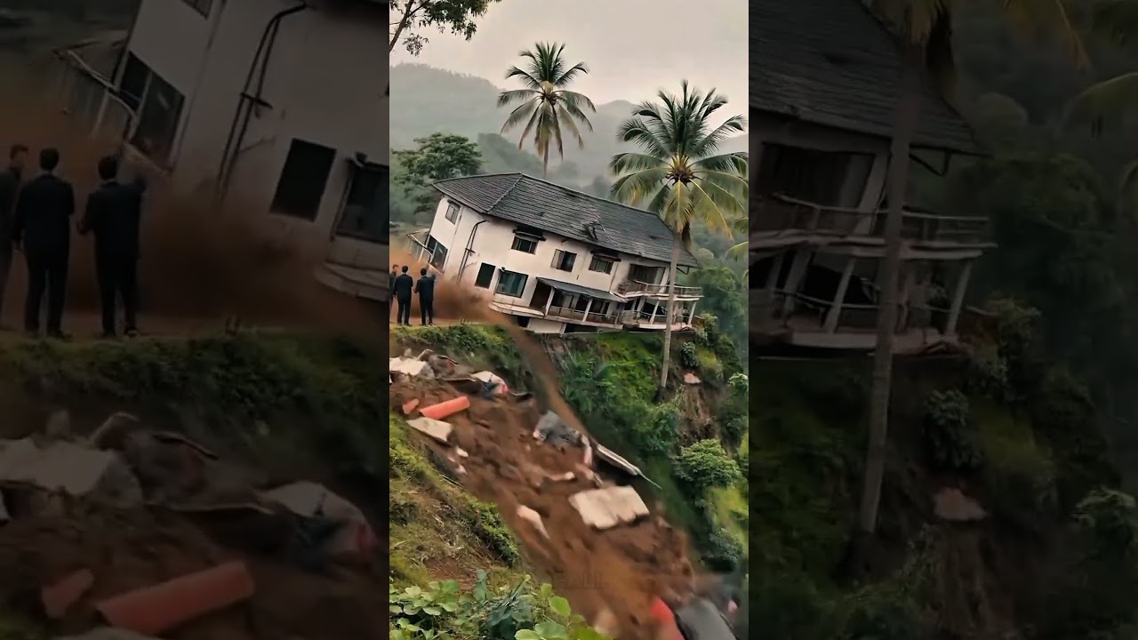 Landslide Buries House | Real Natural Disaster Footage #landslide #disaster #simulation