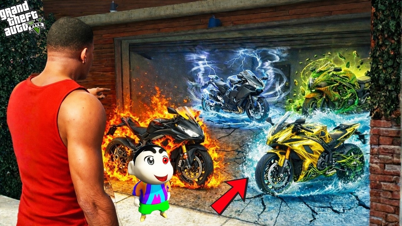 GTA 5: Franklin & Shinchan Find Secret Elemental Bikes
