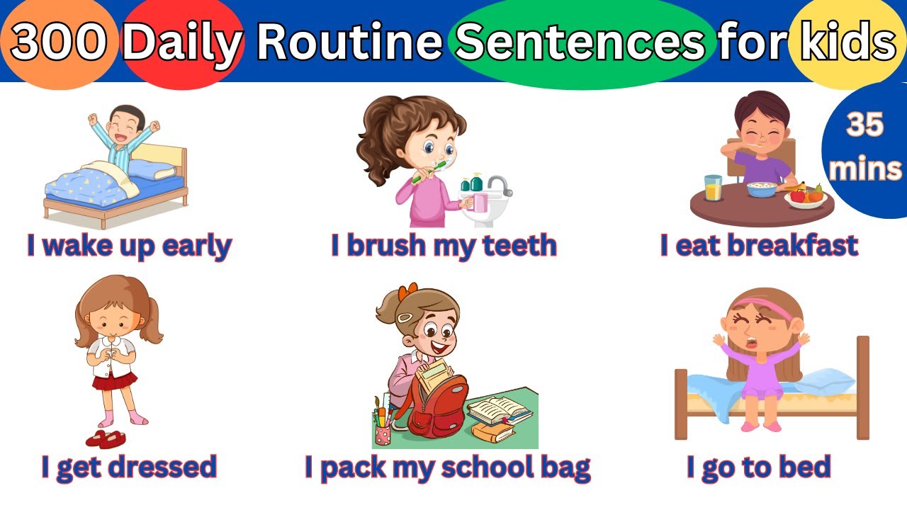 300 Daily Routine Vocabulary & Sentences for Kids 📚