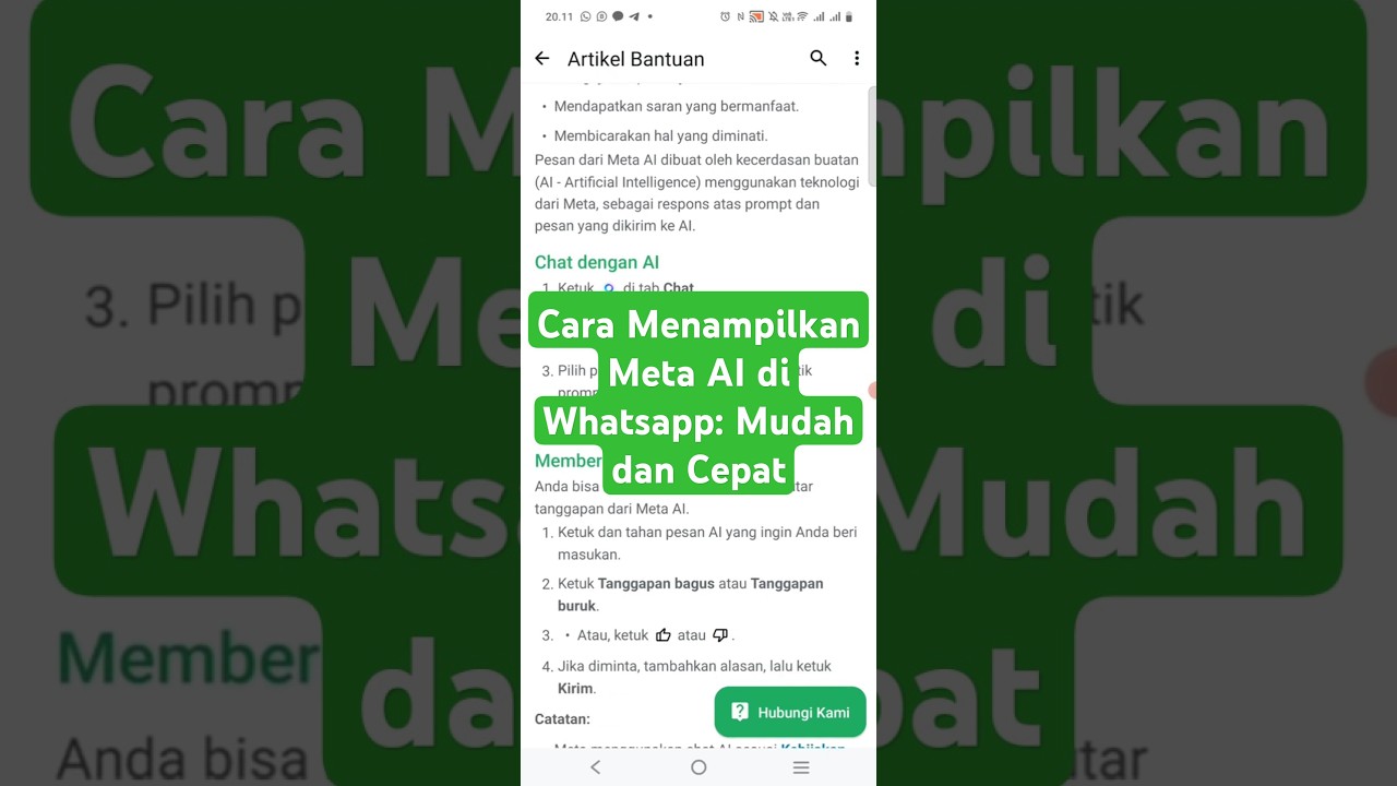 Cara Aktifkan Meta AI di WhatsApp 🚀