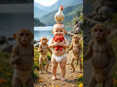#monkey #babydance #cutebaby #funnyanimals #trending #dancevideo #funnyvideo #viraldance #968