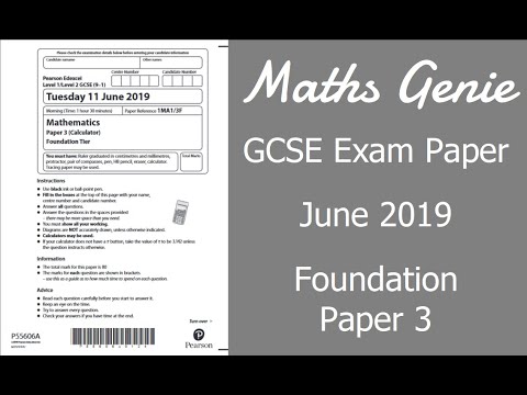 Edexcel GCSE Maths June 2019 3F Exam Paper Walkthrough