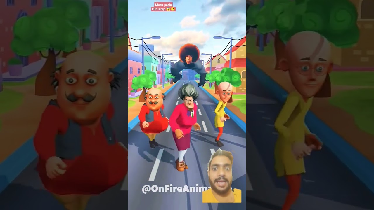 Motu Patlu's Funny Accident with a Street Light & Scary Teacher 3D! 😂 #Shorts