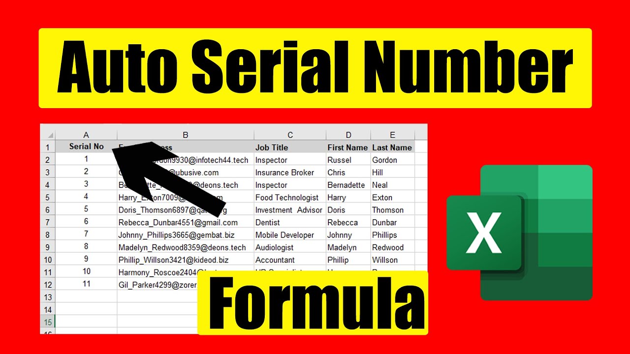 Auto Insert Serial Numbers in Excel ๐