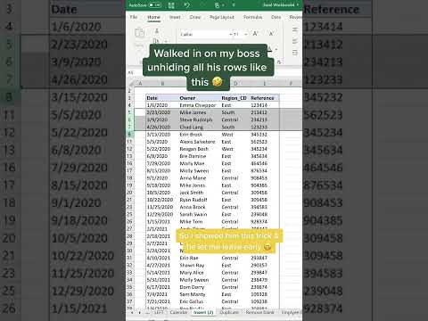 Unhide your Excel rows using this shortcut to save you tons of time! #shorts #excel