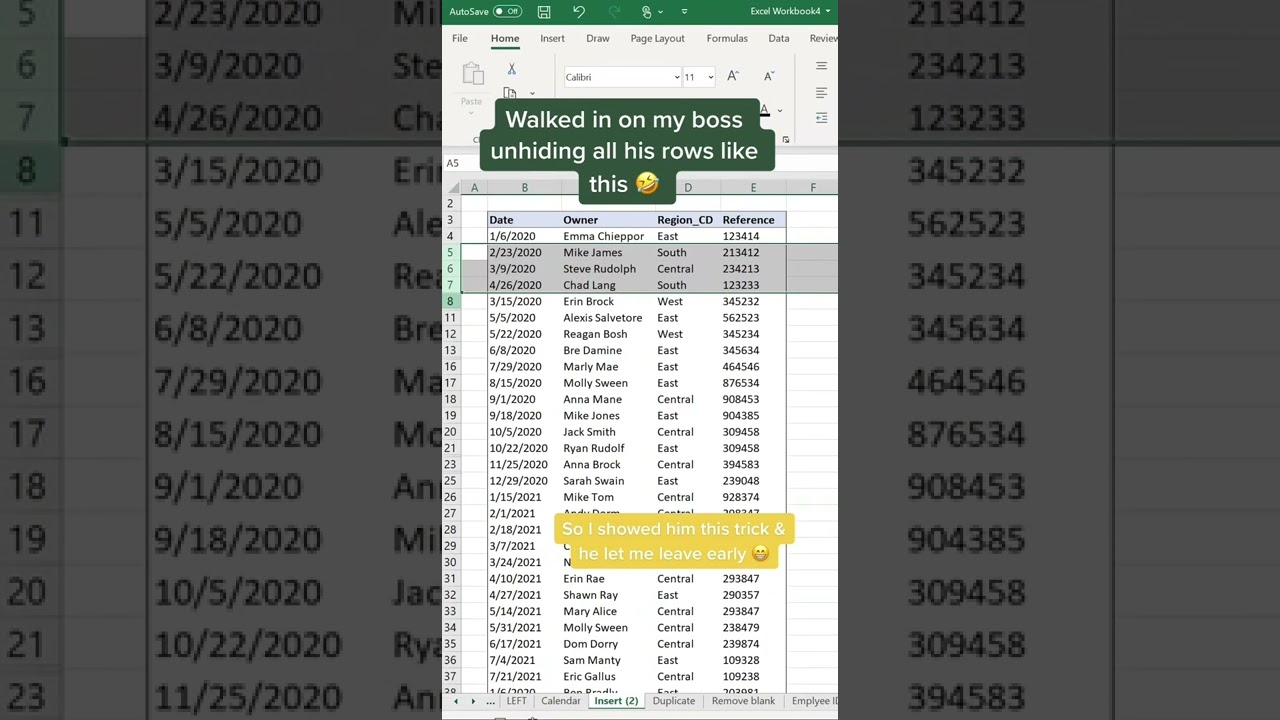 Quickly Unhide Excel Rows with This Shortcut! β±οΈ