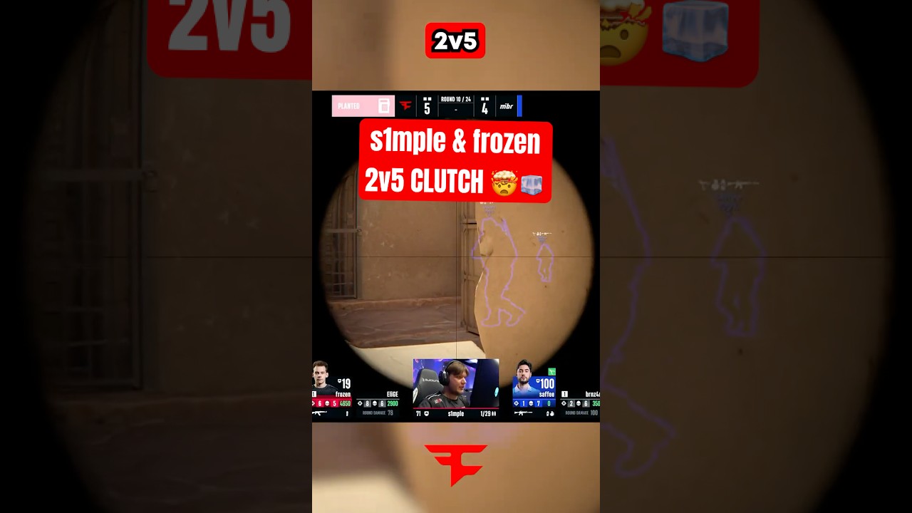 s1mple & Frozen's Epic 2v5 Clutch 🤯 in CS2