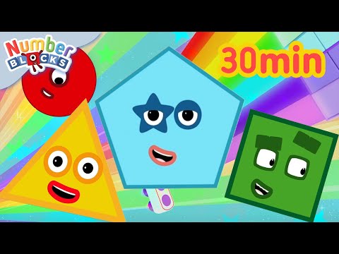Geometry Fun Compilation for Kids! | Learn to count | Colourful Maths 123 | @Numberblocks