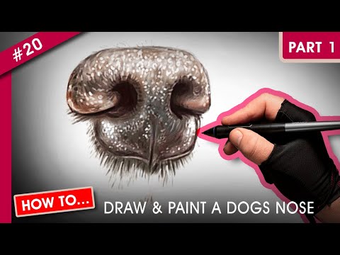 How To Draw and Paint A Dog Nose - Part 1  [ #StaySafe and draw #WithMe ]