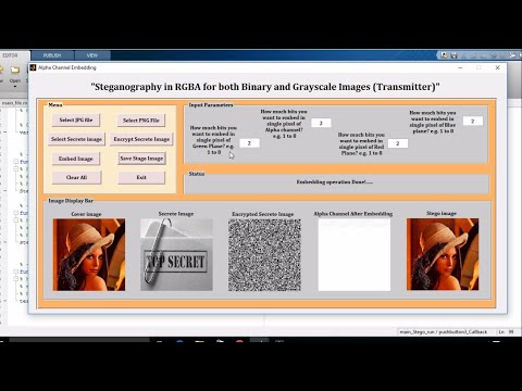 MATLAB code of high capacity steganography with color image and alpha channel