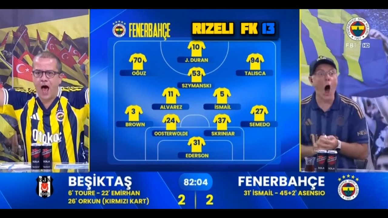 Beşiktaş 2-3 Fenerbahçe: Gollü Anlar ve Kırmızı Kart 🚩 - 2 Kasım 2025