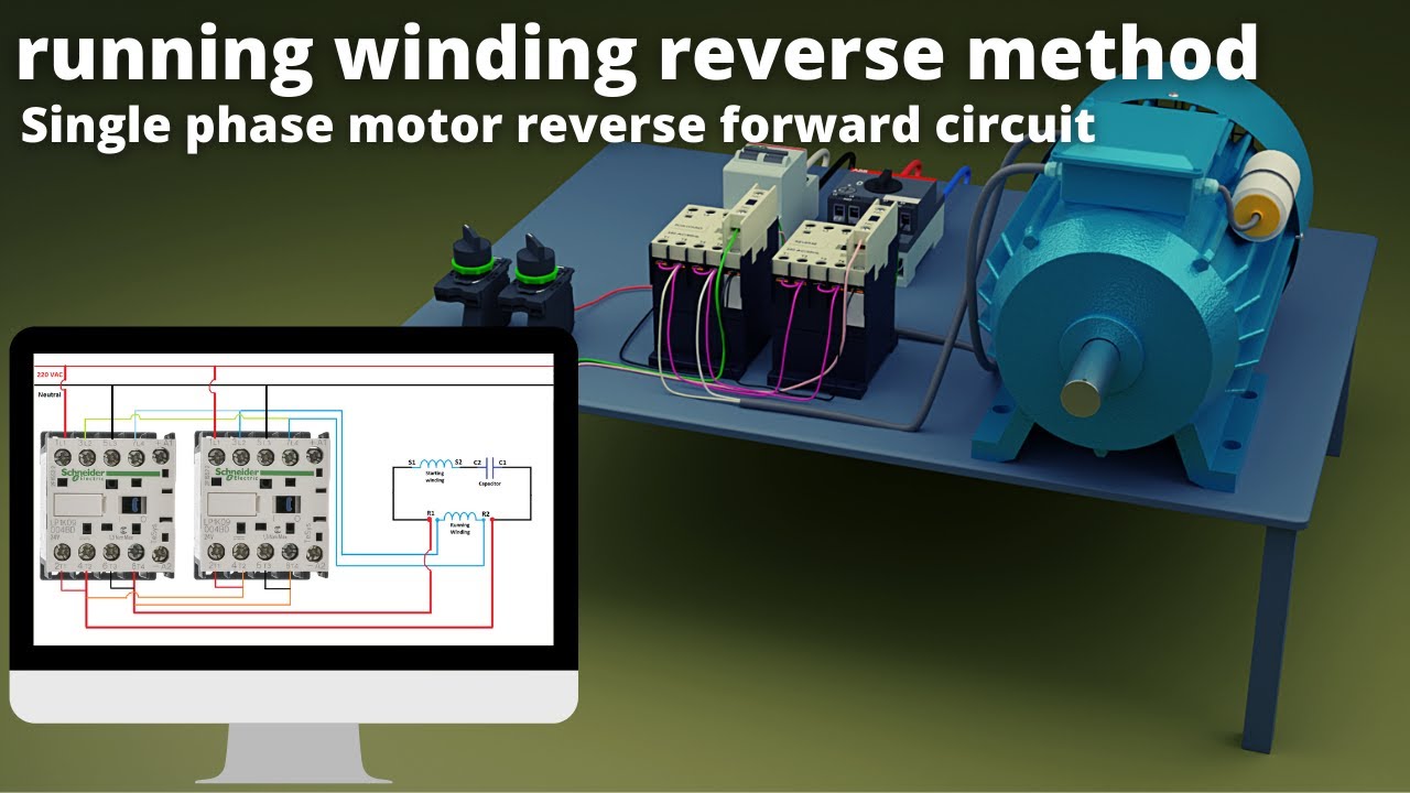 Reverse Single Phase Motor Rotation with Running Winding Method