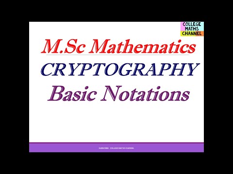 Cryptography - Introduction - Basic Notations