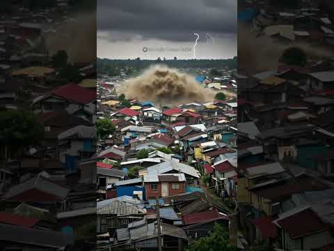 Pemukiman Warga Hancur! Gempa & Banjir Bandang Terjadi Bersamaan #viral #shorts