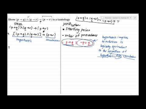 Proving a compound proposition is a tautology part 1 of 2