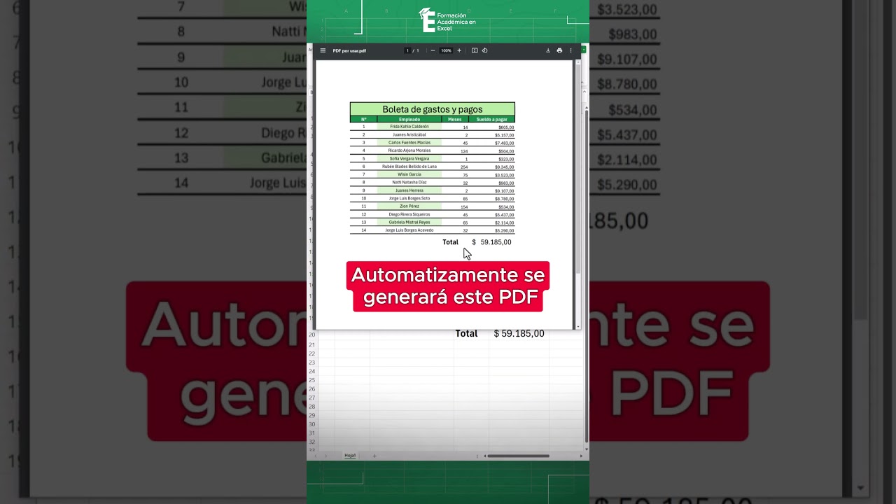 Crea un botón para guardar PDF en Excel con macros. 😎✅#excel #exceltips #exceltutorial