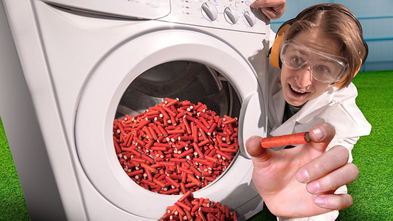10,000 Firecrackers Explode in Washing Machine! 🎆