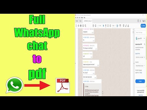 Convert full WhatsApp chat to pdf in same conversation layout #whatsapptricks