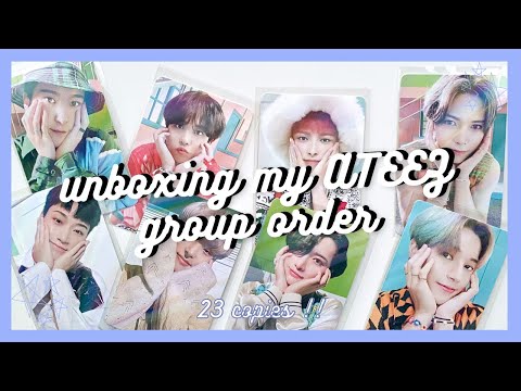 ✰ I HELD MY FIRST ALBUM GROUP ORDER !! ✰ unboxing 23 copies of ATEEZ zero: fever pt3 !!