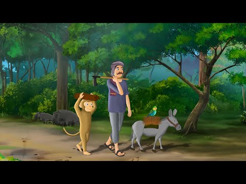 वफादार बंदर और तक़दीरवाला किसान | kahani | Hindi cartoon story | cartoon | hindi kahaniya