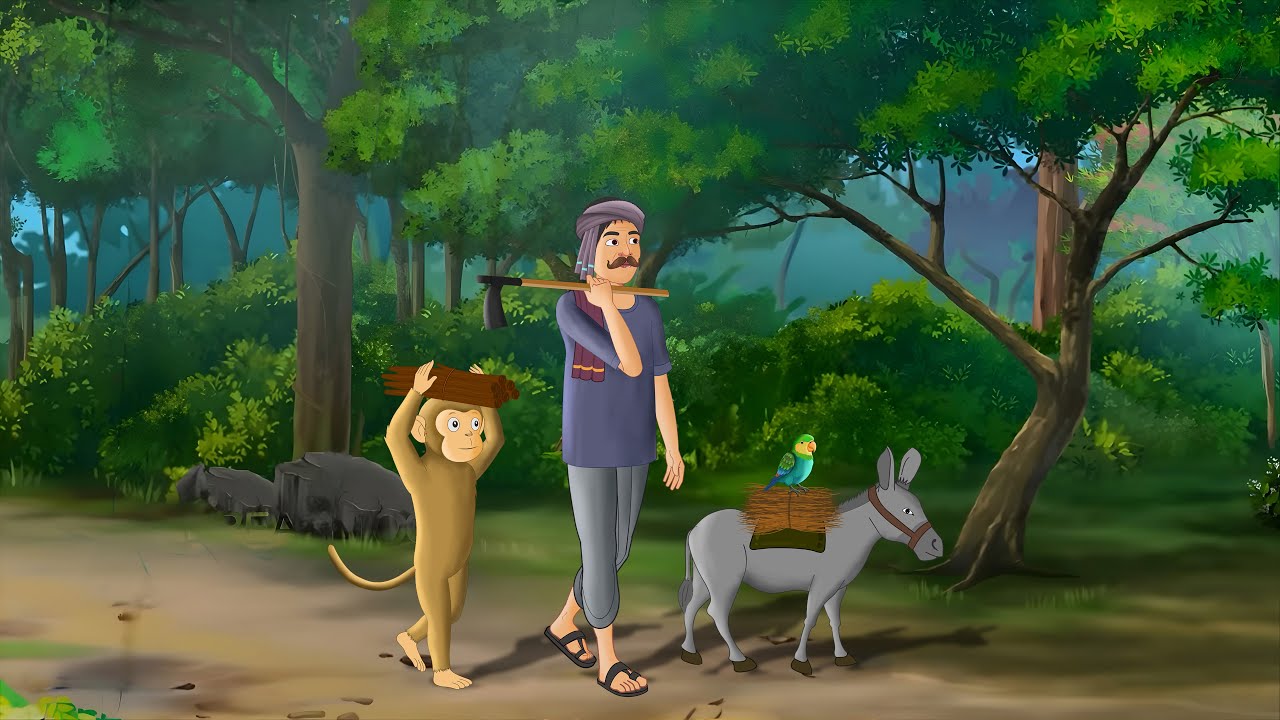 वफादार बंदर और किस्मत वाला किसान: प्रेरक हिंदी कहानी 🐒
