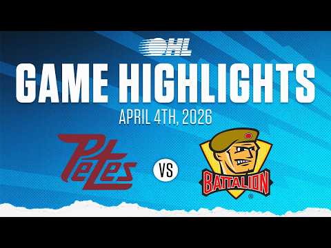 OHL Highlights: Peterborough Petes @ North Bay Battalion Apr. 4, 2026