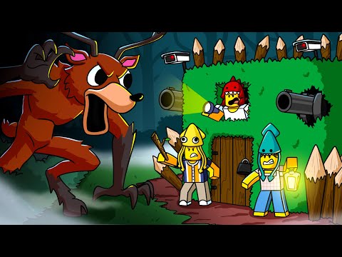 BASE DEFENSE: 99 Nights in Roblox Forest! (Cartoon Animation)
