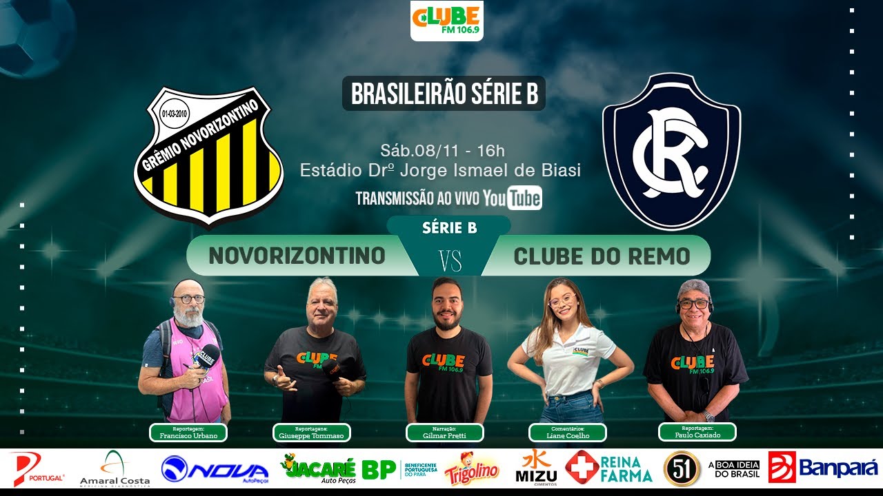 Ao Vivo: Novorizontino 1x1 Clube do Remo | Brasileirão Série B 2025 ⚽