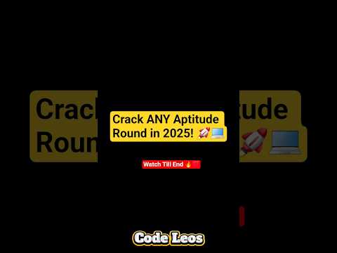 Crack Any Aptitude Round in 2025 with This One Playlist! 🚀🔥 #shorts #skills  #placements #aptitude