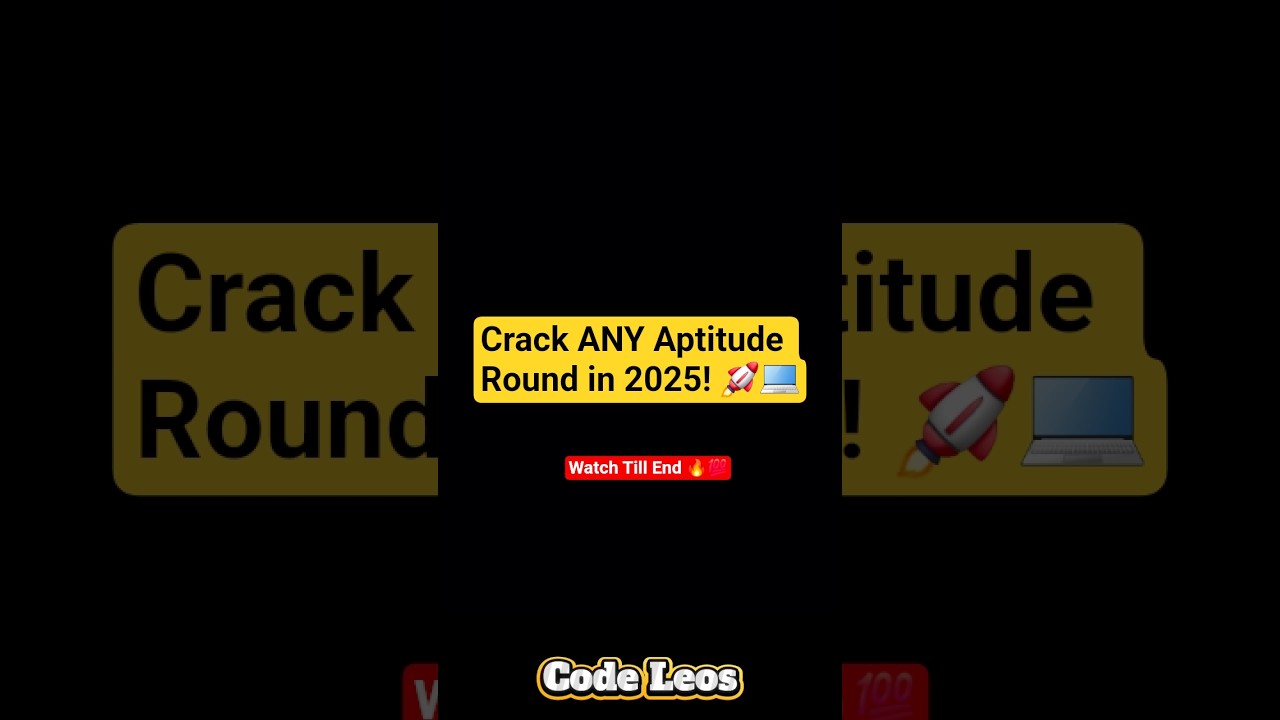 Ultimate Playlist to Master Aptitude Tests in 2025