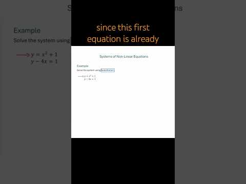 Solve System of Nonlinear Equations  - substitution