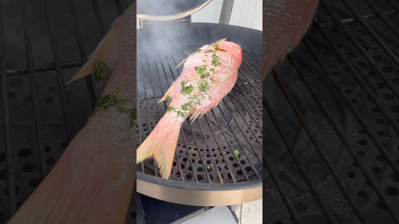Grilled Whole Snapper on the @recteq Bullseye 🐟