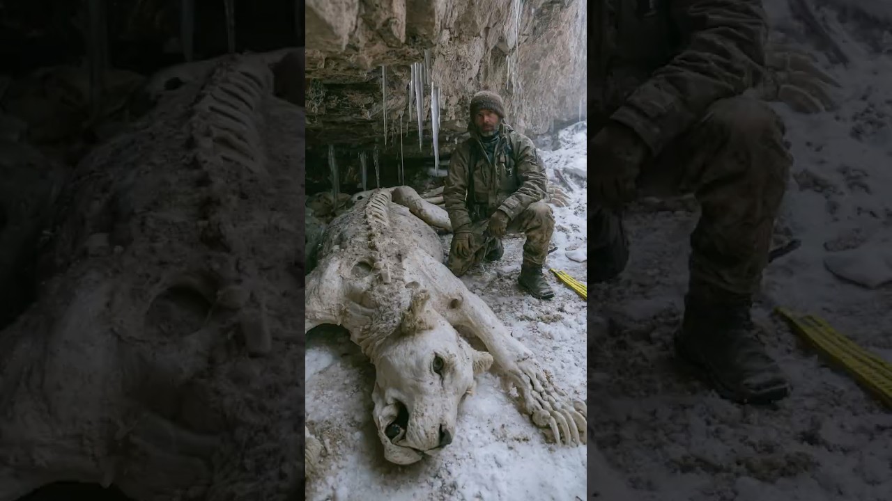 Frozen Cave Lion With Open Eyes Found in Russian Ice