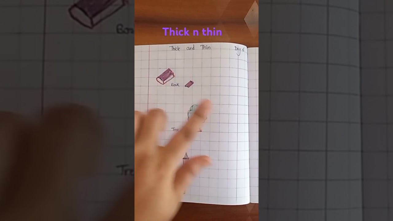 Nursery class maths worksheet/ thick n thin / R Eduksha / #1