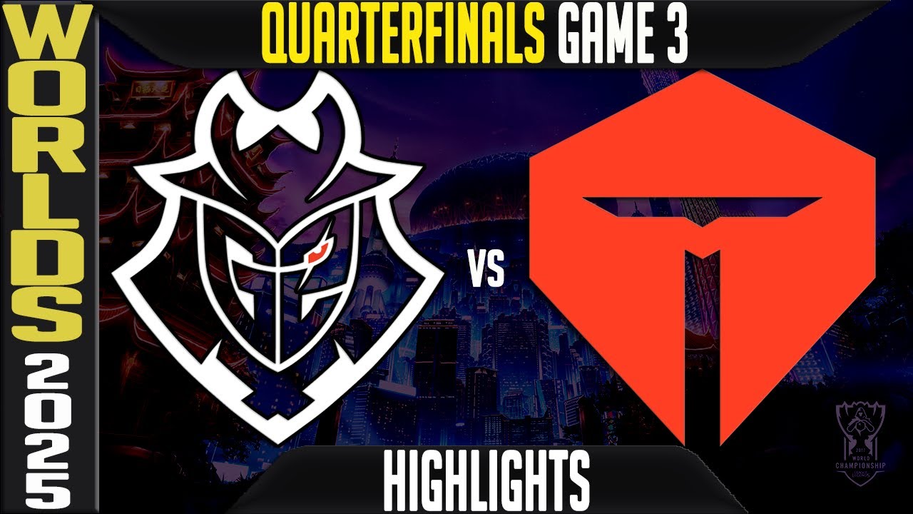 G2 Epic G2 vs TES Game 3 Highlights | LoL Worlds 2025 Quarterfinals 🔥