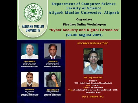 Day-3 of 5 Days Online Workshop on Cyber Security & Digital Forensics | Dept. of Comp. Science, AMU