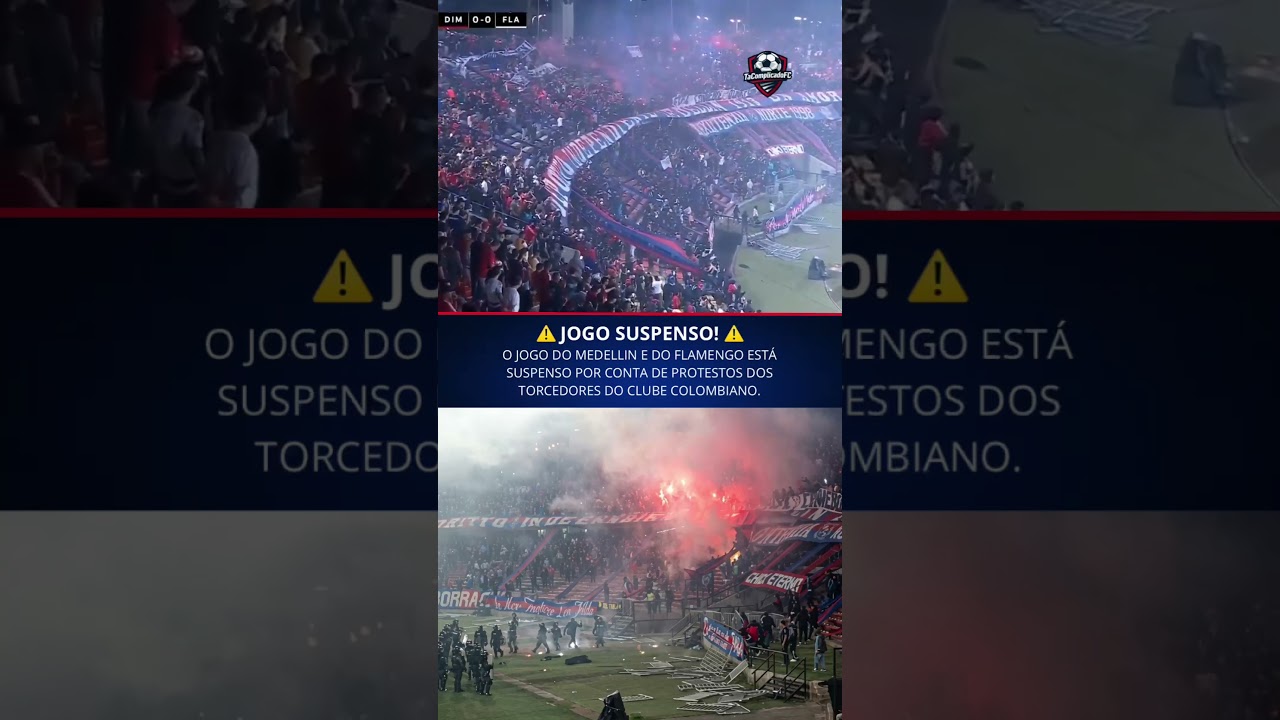 ⚠️ JOGO SUSPENSO! ⚠️O jogo do Medellin e do Flamengo está SUSPENSO #futebol #libertadores #flamengo