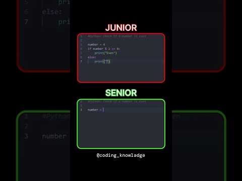 Junior vs senior python developer 🐍 | #python #coding #programming #shorts  @Codingknowledge-yt