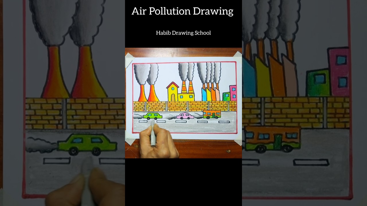 Easy Air Pollution Drawing Tutorial 🎨