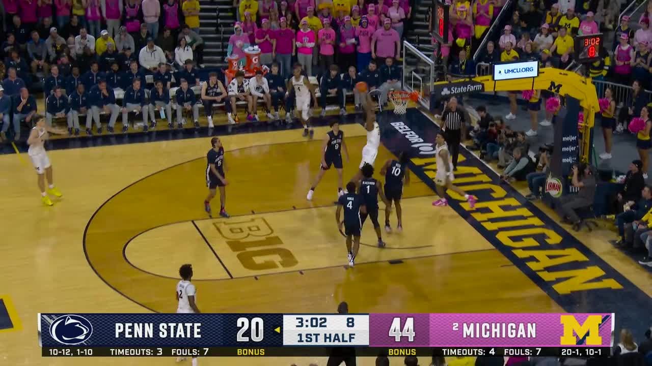 Morez Johnson Jr. DUNKS on Penn State | Michigan Basketball