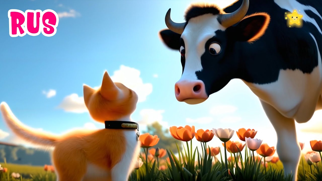 Весёлая песня о домашних животных для детей 🐱 — Учимся вместе с любопытным котёнком