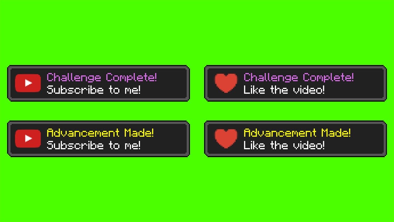 Green Screen Minecraft Advancements & Animations ๐ฎ