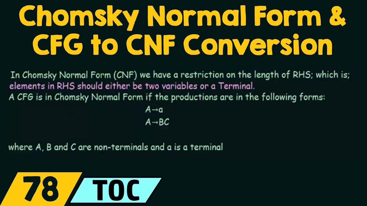 Understanding Chomsky Normal Form and CFG to CNF Conversion