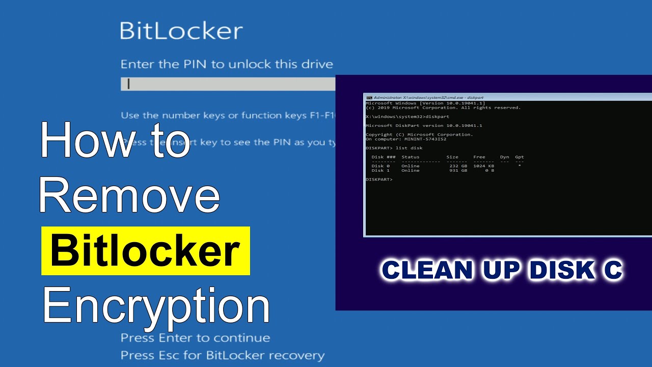 💻Unlock BitLocker Without Password or Key➡️Clean up drive C and install Windows 11/10