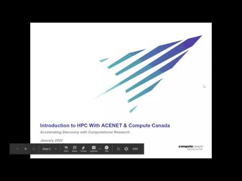 ACENET & Compute Canada: Intro to HPC π