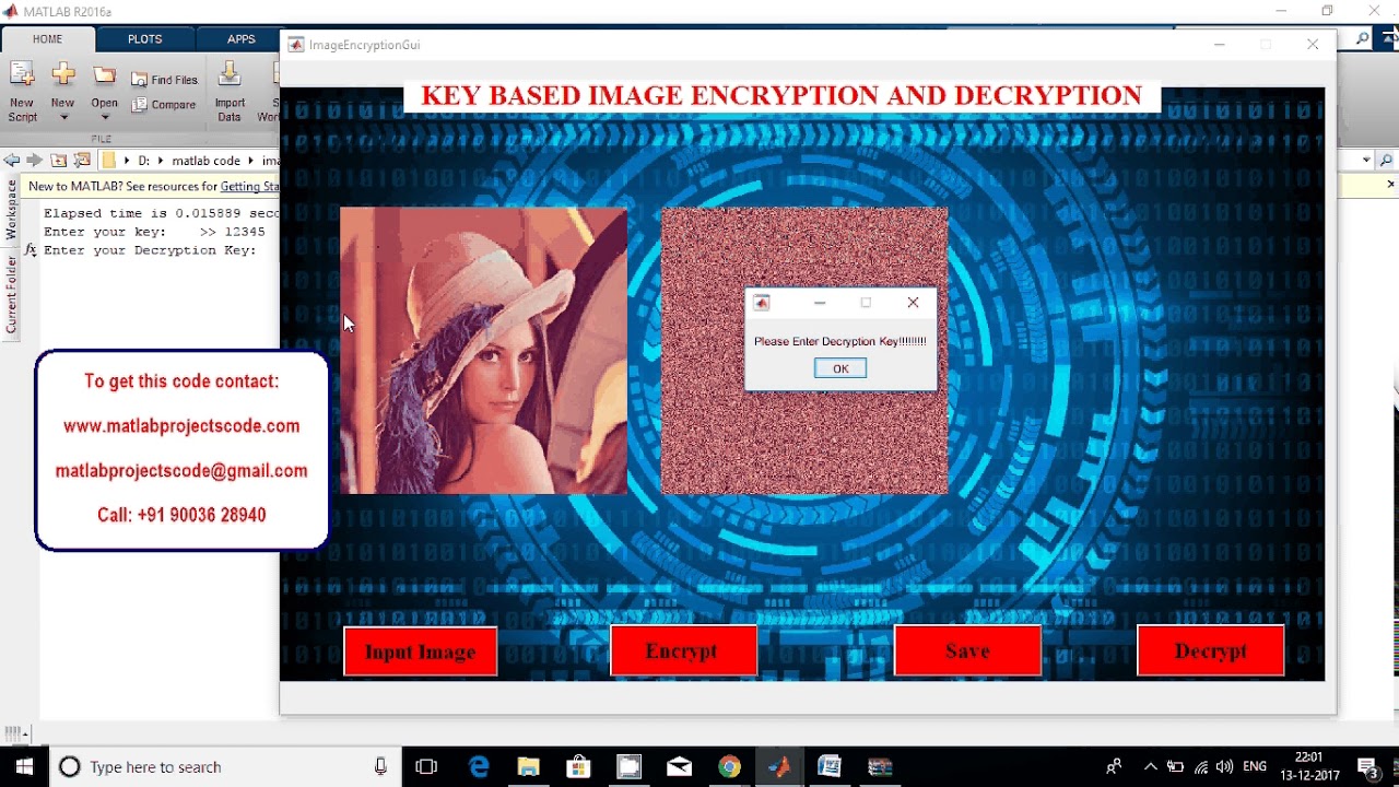 Secure Your Images with Key-Based Encryption & Decryption in MATLAB 🔐