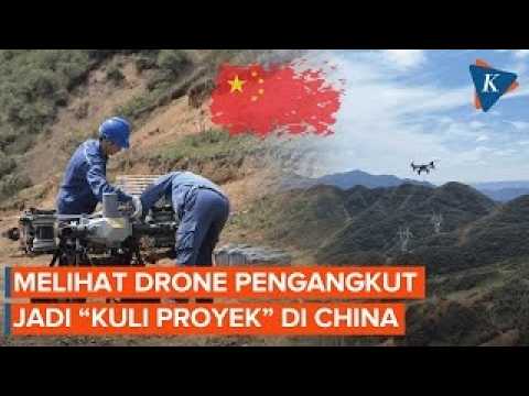 Drone China Jadi "Kuli Proyek", Angkut Material di Wilayah Pegunungan