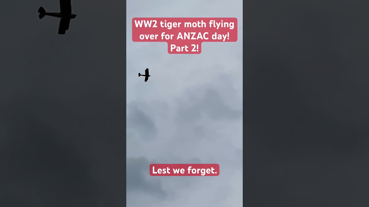 WW2 Tiger Moth Flies Over for ANZAC Day ✈️