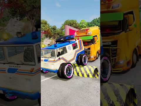 Trucks and Cars vs Speed Bumps #130 | BeamNG.drive